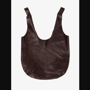 Los Angeles Apparel Leather Shopping Bag in Bark